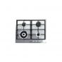 Meneghetti Built-in Gas Hob, 60Cm, 4 Burners, Self Ignition, Silver - HMG 60 PB T 4BF