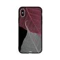 Purple and Grey Leaf Printed Back Cover for Apple iPhone X