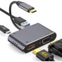 موزع 4 في 1 بمنفذ USB-C، لأجهزة بمنفذ C - فضي