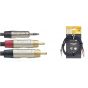 Stagg N Series Dual RCA to Stereo Mini Phone Plug Cable, 3 Meters, Black - NYC3-MPS2CMR