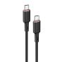 كابل USB-C الى USB-C اسفاست للشحن ونقل البيانات، 1.2 متر، اسود - C2-03