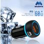 Majentik Car Charger, 60 Watt, 2 Ports, Type-C, Black - M-CC01