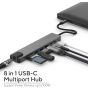 موزع USB فئة C 8 في 1 لينكيو- رمادي