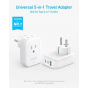 شاحن انكر ، 15 وات، 2 منفذ تيار متردد و1 منفذ  USB و2 منفذ USB-C، ابيض- A92A2321