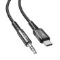 كابل من USB فئة C إلى مقبس صوت مقاس 3.5 ملم اسي فاست، 1.2 متر، اسود - C1-08