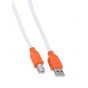 USB-A to USB-B Printer Cable, 1.5 Meters - White and Orange