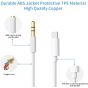Type C USB-c to 3.5mm Male Audio Jack Aux Cable Adaptor 80cm compatible with Stereo Audio Cord Car Aux & mobile phone Samsung Galaxy, Google Pixel, OnePlus, iPad, huawei, Xiaomi - White