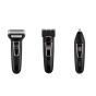 Kemei 3 In 1 Dry Electric Hair Clipper with 3 Heads, Black - Km-6558, with Gift Bag