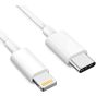 USB Type C To Lightning Data Charging Cable (100cm, White)