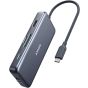 موزع USB-C أنكر، 7 منافذ، 48 وات، رمادي غامق - AK-A83520A1