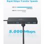 موزع USB-C أنكر، 4 منافذ، أسود - A8309011