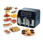 Kenwood KHealthyFry Digital Twin Air Fryer, 8 Liters, 1500 Watt, Black and Silver - HFM75.000MB