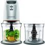 Kenwood Chopper with Extra Bowl and Attachments, 500 Watt, Silver and White - CHP61.200WH