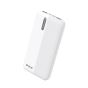 PZX Wired Power Bank, 10000 mAh, 2 USB Ports, White - V07