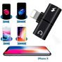 2-in-1 Lightning Splitter Adapter for iPhone X/Xs/7/8/7 plus/8 plus, Double lightning ports for dual Lightning Headphone Audio and Charge Adapter