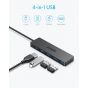 Anker Ultra Slim 3.0 USB Data Hub, 4 Ports - Black 