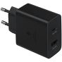 شاحن سامسونج، 35 وات، 2 منفذ USB، اسود - EP-TA220NBEGWW  