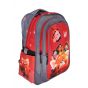 Gharibo Bags School Backpack For Boys, Turning Red Pattern - Grey and Red