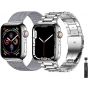 baklon Pack 2 Metal Strap Compatible with Apple Watch Strap 42mm 44mm 45mm, Apple Watch Band Stainless Steel Mesh Loop Replacement Wristband Compatible with iWatch Series SE 7 6 5 4 3 2 1