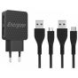 Energizer Lifetime Wall Charger With USB-C and Micro USB Cables, 2.4A - Black