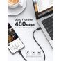 كابل USB-C يوجرين، 1 متر - اسود