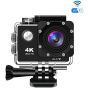 4K Waterproof Action Camera with 2 Rechargeable Batteries, 16MP - Black