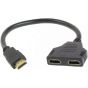 مقسم HDMI الي ثنائي HDMI، 30سم - اسود