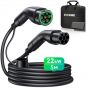 Evmore Type 2 Electric Charging Cable, 32A, 22kW - Black