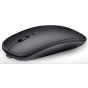 Silent Rechargeable 2.4GHz Wireless Optical Mouse, 1600 DPI - Black