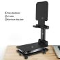 Adjustable Phone Stand for Desk, Foldable Cell Phone Holder for Desk, Stable Aluminum Desktop Holder, Universal Tablet Adjustable Stand Compatible with Mobile Phone/iPad/Tablets (Black)