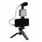 Vlogging Kit for Smart Phones with Microphone, Black - AY-49