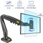 NB North Bayou Single Arm Holder for 17 to 30 Inch Monitors, Black - F80