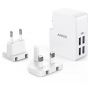 Anker PowerPort 4 Lite Wall Charger, 4 Ports, 27W, White - A2042L21