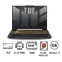 ASUS TUF F15 FX507ZC4-HN002W Gaming Laptop, Intel Core I7-12700H, 512GB NVMe SSD, 16GB RAM, 15.6 Inch FHD, NVIDIA GeForce RTX 3050 4GB, Windows 11 - Mecha Grey