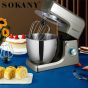 Sokany Electric Stand Mixer, 8 Liters, 1500 Watts, Silver - Sk-1511