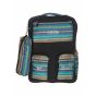 Gharibo Bags School Backpack With Pencil Case For Boys, Striped Pattern - Black and Light Blue