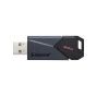 فلاش درايف USB كينجستون داتا ترافلر اكسوديا اونيكس، سعة 64 جيجابايت، رمادي واسود- DTXON-64GB