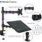 Bontec Single Arm Holder for 13 to 27 Inch Monitors, with Laptop Tray up to 17 inch, Black - MDM001B-LT-MN