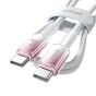 Joyroom Crystal Clear Series Charging Cable USB-C, 60 Watt, 1.2 Meters, White -  S-A42