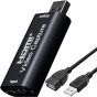 جهاز التقاط فيديو HDMI، منفذ USB 2.0، دقة 1080 بكسل، اسود - HUAGUAN001