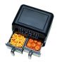 Kenwood KHealthyFry Digital Twin Air Fryer, 8 Liters, 1500 Watt, Black and Silver - HFM75.000MB