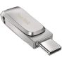 فلاش درايف USB فئة C سانديسك الترا دوال درايف لوكس، سعة 512 جيجا، فضي - SDDDC4-512G-G46
