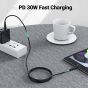 كابل بموصل USB فئة C الى لايتنينج ايه سي اي فاست، طوله 1.2 متر، اسود - C3-01