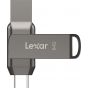 Lexar JumpDrive D400 USB-C and USB 3.1 Flash Drive, 64GB - Grey