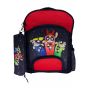 Gharibo Bags School Backpack With Pencil Case For Girls, Powerpuff Girls Pattern - Black and Red