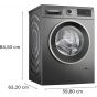 Bosch Series 4 Front Load Washing Machine, 10KG, Graphite Grey - WGA254ZREG
