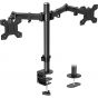 Dual Arm Holder for 27 Inch Monitors - Black