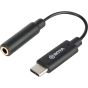 كابل USB AUX إلى USB فئة C بويا، 6 سم، اسود - BY-K4