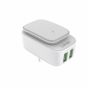 شاحن لدنيو، 2 منفذ USB فئة A، تيار 2.4 امبير، 12 وات، مع كابل USB الى مايكرو USB، ابيض - A2205