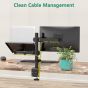 Single Arm Holder for 27 Inch Monitors, with Laptop Tray Up to 17 Inch, Black - M001LP